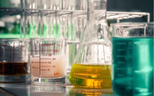 chemicals in beakers-industries