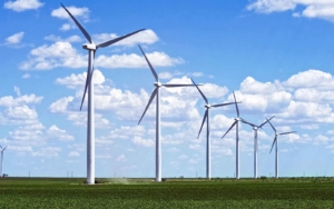 renewable energy Wind Turbines in a field