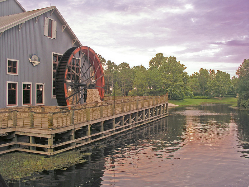 Water Wheel in River